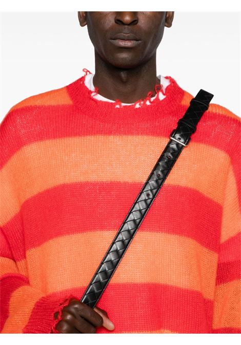 Orange distressed striped jumper - men MEMBERS OF THE RAGE | MTFW23SW053948361801